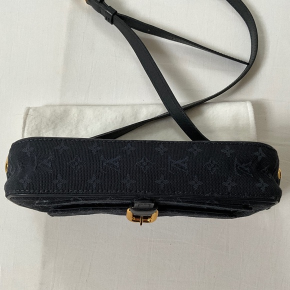 LOUIS VUITTON Vintage Juliette Mini Lin Monogram Canvas Crossbody Navy Blue - Picture 7 of 14